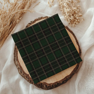 Serviette En Papier Teddy Bear Green Tartan Baby Shower 