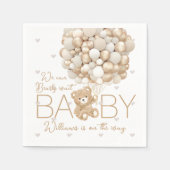 Serviette En Papier Teddy Bear Heart & Balloon Baby shower (Devant)