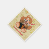 Serviette En Papier Teddy Bear Holding Heart Photo Saint-Valentin (Coin)