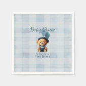 Serviette En Papier Teddy Bear Jean Baby shower Bleu (Devant)