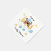 Serviette En Papier Teddy Bear Lune Nuages Stars Baby Boy Douche (Coin)