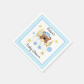 Serviette En Papier Teddy Bear Lune Nuages Stars Baby Boy Douche (Coin)
