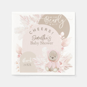 Serviette En Papier Teddy Bear Moderne Boho Girl Baby shower