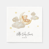 Serviette En Papier Teddy Bear Moon Stars Baby Shower Napkins (Devant)