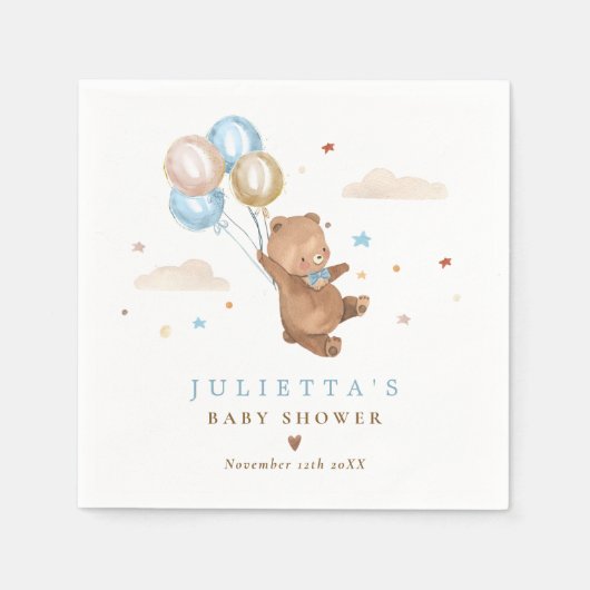 Serviette En Papier Teddy Bear Nous Pouvons Attendre Baby shower Décor (Devant)
