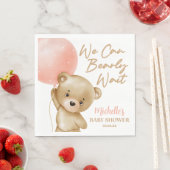 Serviette En Papier Teddy Bear Pink Nous Pouvons Bearly Wait Baby show (En situation)