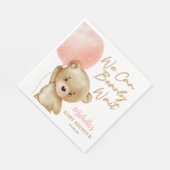 Serviette En Papier Teddy Bear Pink Nous Pouvons Bearly Wait Baby show (Coin)
