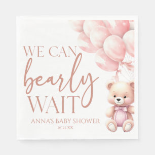 Serviette En Papier Teddy Bear Pink Nous Pouvons Bearly Wait Baby show