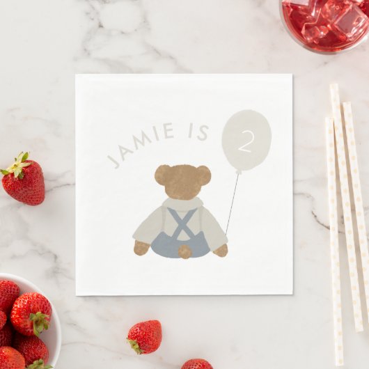 Serviette En Papier Teddy Bear Pique-nique Baby Anniversaire (En situation)