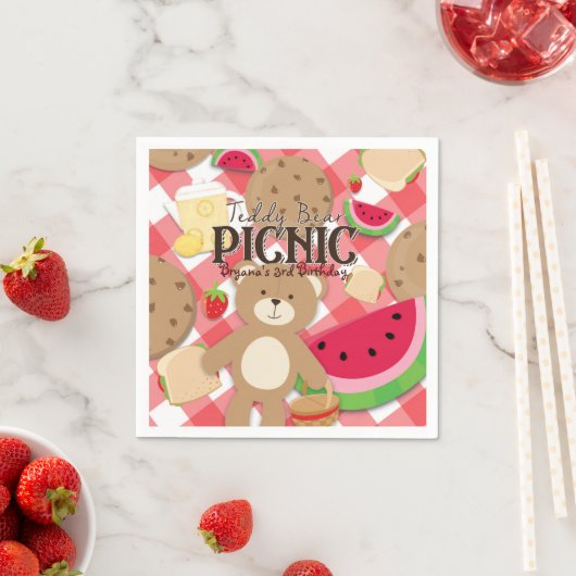 Serviette En Papier Teddy Bear Pique-nique été fête d'anniversaire Per (En situation)
