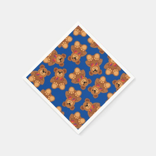 Serviette En Papier Teddy Bear Rainbow Cute 1ère fête anniversaire (Coin)