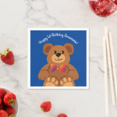 Serviette En Papier Teddy Bear Rainbow Cute 1ère fête anniversaire (En situation)