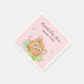 Serviette En Papier Teddy Bear rose bébé fille Douche cadeau (Coin)