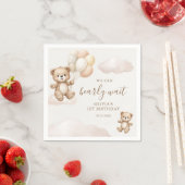 Serviette En Papier Teddy Bear We Can Bearly Wait Birthday (En situation)
