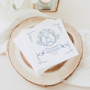 Serviette En Papier Teddy ours Vintage Chinoiserie Baby shower en toil