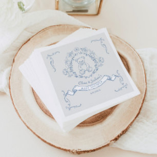 Serviette En Papier Teddy ours Vintage Chinoiserie Baby shower en toil