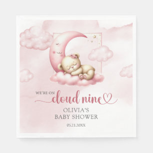 Serviette En Papier Teddy ourson nuage neuf fille rose baby shower
