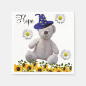 Serviette En Papier Teddy Teddy Livre de tournesol blanc (Devant)
