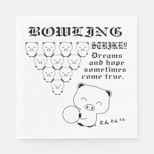 Serviette En Papier Tee de Bowling (Devant)
