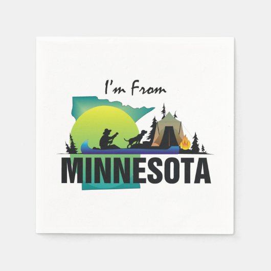 Serviette En Papier TEE Je viens du Minnesota (Devant)