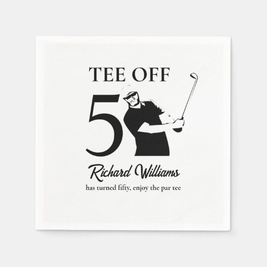 Serviette En Papier Tee Off Start of A New Era Men's 50th Birthday (Devant)