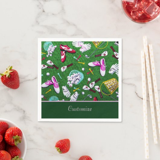 Serviette En Papier Tee Time Girly Golf (En situation)