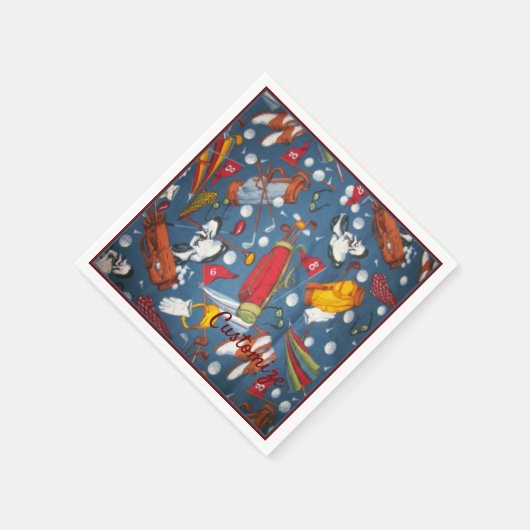 Serviette En Papier Tee Time Golf Motif 2 Napkins (Coin)