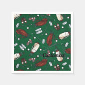 Serviette En Papier Tee Time Green Golf Motif Napkins (Devant)