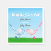 Serviette En Papier Tee Up Blue ou Rose Golf Baby shower de révélation (Devant)