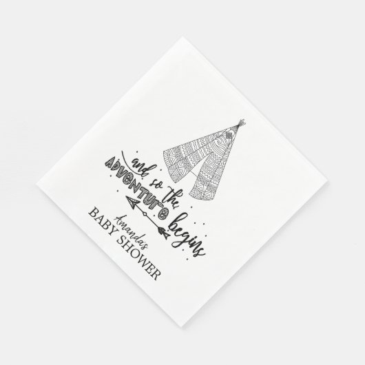 Serviette En Papier Teepee Adventure commence Baby shower papier servi (Coin)