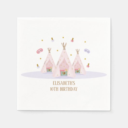 Serviette En Papier Teepee Spa fête d'anniversaire (Devant)