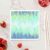 Serviette En Papier Teinture à tarte blanche bleu vert (En situation)