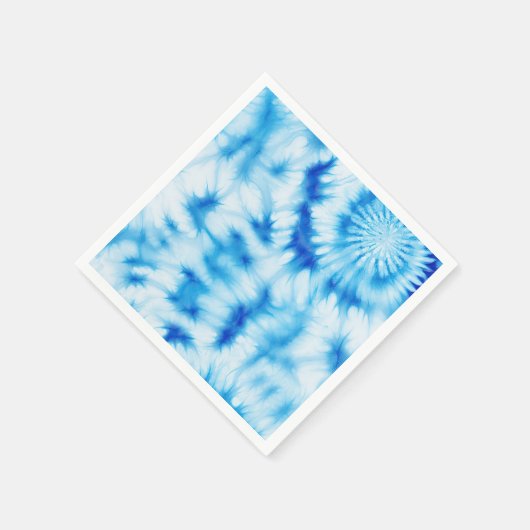 Serviette En Papier Teinture à tarte blanche bleue (Coin)