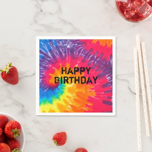 Serviette En Papier teinture de cravate de néon psychédélique sauvage  (En situation)