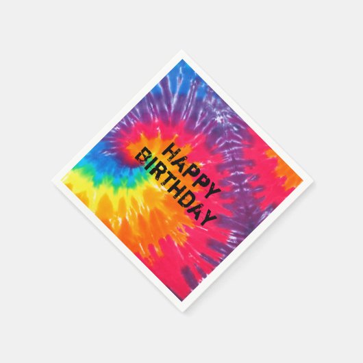 Serviette En Papier teinture de cravate de néon psychédélique sauvage (Coin)