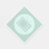 Serviette En Papier Télévision Retro COULEUR PERSONNALISÉE Télévision  (Coin)