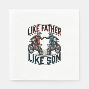 Serviette En Papier Telle père tel fils Motocross Vintage Vector T-Shi