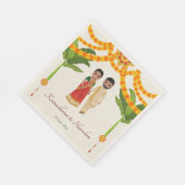 Serviette En Papier Telugu Tamil mariage marigolds bananier (Coin)