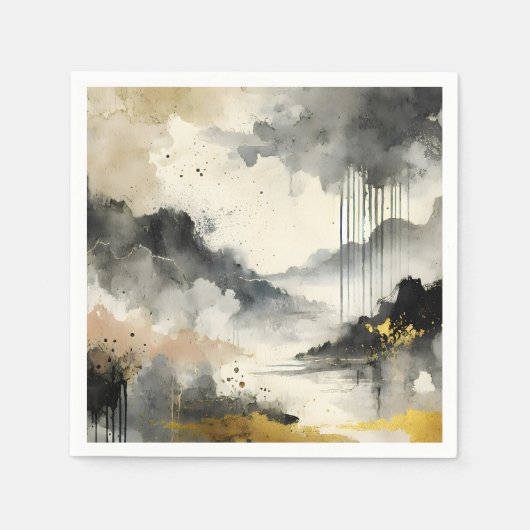 Serviette En Papier Tempête d'or (Devant)