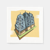 Serviette En Papier Temple bouddhiste Papier Religieux serviettes (Devant)