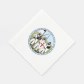 Serviette En Papier Temple des Chevaliers Médiévaux (Coin)