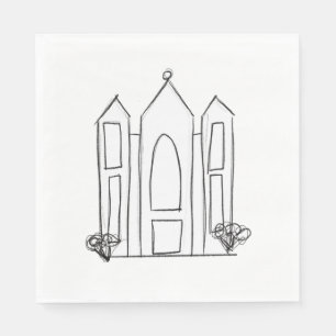 Serviette En Papier Temple mormon simple moderne LDS Salt Lake City