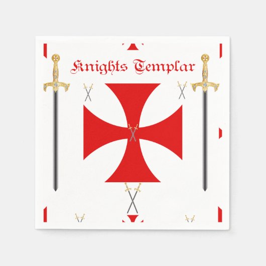 Serviette En Papier Templier des Chevaliers (Devant)