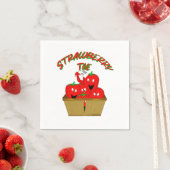 Serviette En Papier Temps de la fraise ! (En situation)