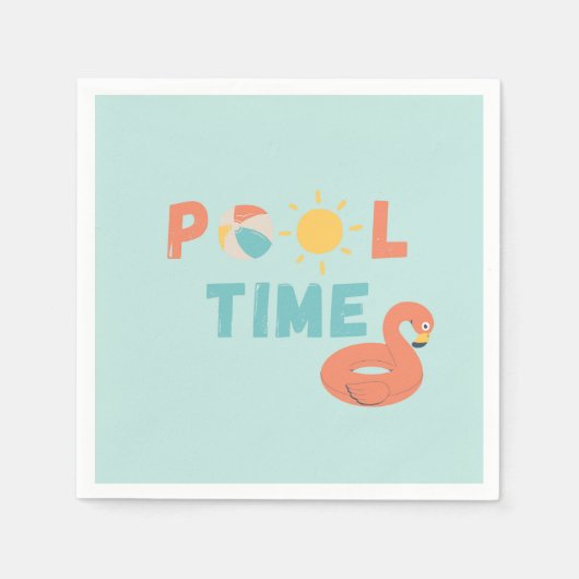 Serviette En Papier temps de la piscine. Serviettes et fournitures (Devant)