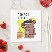 SERVIETTE EN PAPIER TEMPS DE SNAK ! - FUNNY-ANIMAL- COFFEE-COOKIES (En situation)