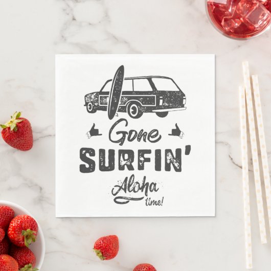Serviette En Papier Temps de surf passé Aloha (En situation)