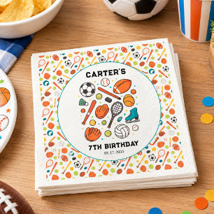 Serviette En Papier Temps forts du jeu de sport Anniversaire All-Star