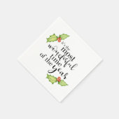 Serviette En Papier Temps le plus merveilleux Citation de Noël Calligr (Coin)