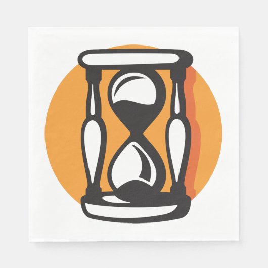 Serviette En Papier Temps minimal Rétro Horververre (Devant)